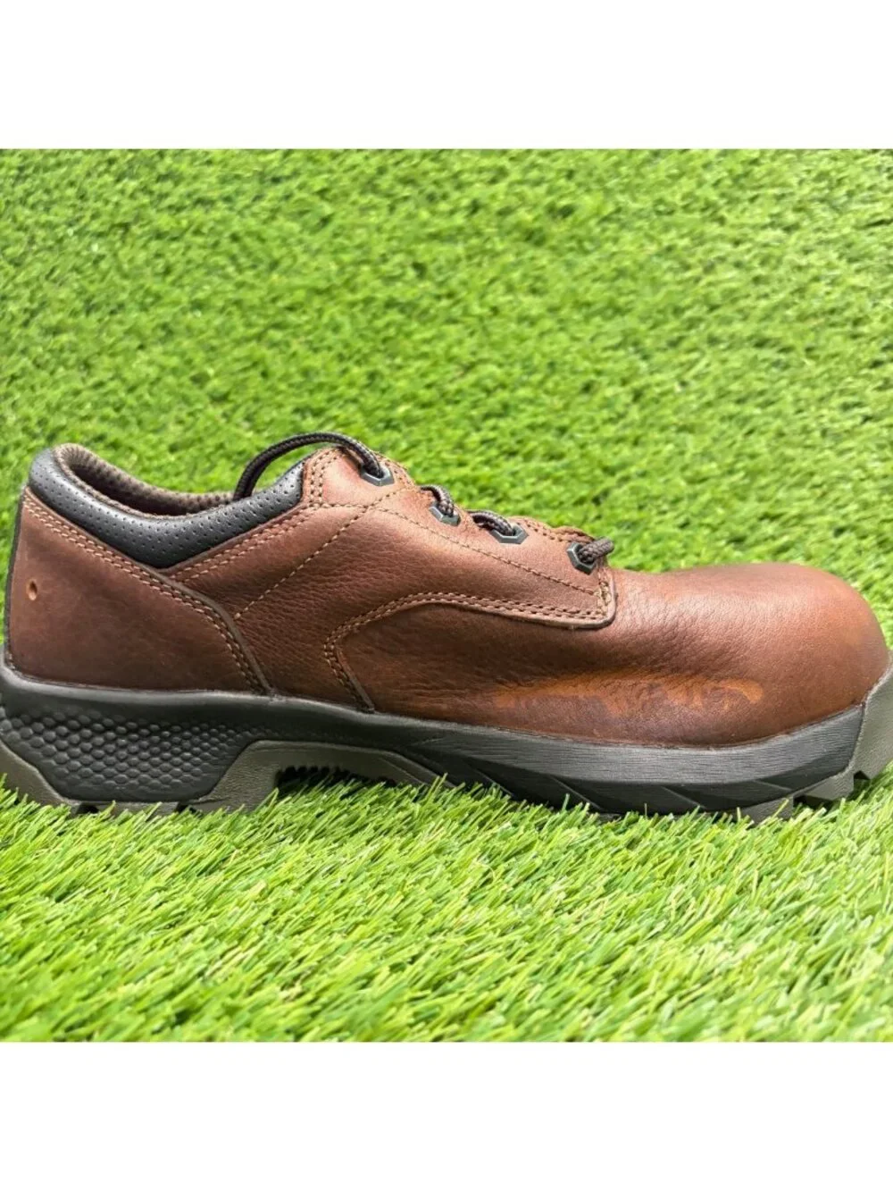 Timberland Pro Titan EV Men Size 9.5 Brown Composite Toe Safety Work Oxford Shoe